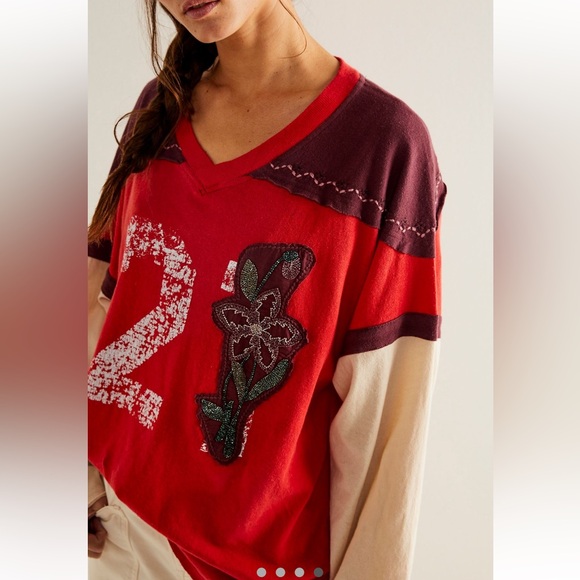 Free People We The Free Halftime Tee Molten Lava Size: M $128 MSRP - Picture 4 of 6